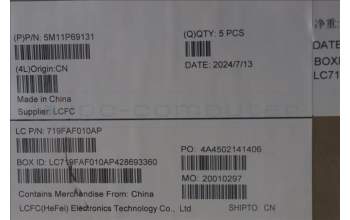 Lenovo 5M11P69131 C-Cover with keyboard, Portuguese, Grey, Backlight, WWAN, UK