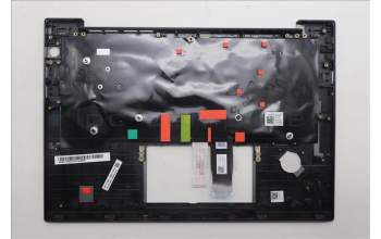 Lenovo 5M11P69278 C-Cover with keyboard, German, Black, Backlight, UK