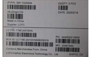 Lenovo 5M11Q28244 C-Abdeckung mit Tastatur, Englisch (US, Euro), arktisgrau, Hintergrundbeleuchtung