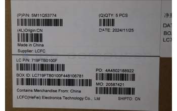 Lenovo 5M11Q53774 C-Cover with keyboard, French, Black, Backlight, US