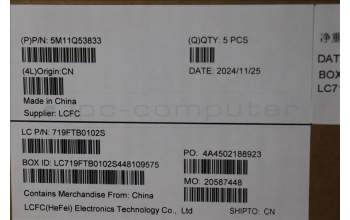 Lenovo 5M11Q53833 C-Cover with keyboard, Italian, Black, Backlight, UK