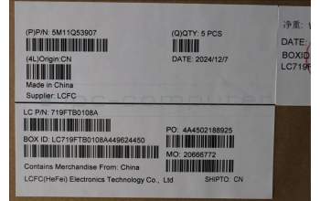 Lenovo 5M11Q53907 C-Cover with keyboard, Spanish, Black, Backlight, UK