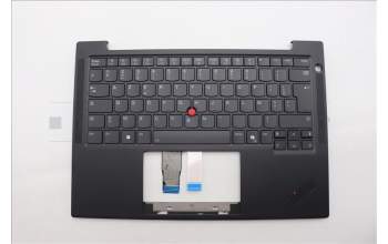 Lenovo 5M11Q54082 C-Cover with keyboard, French, Black, Backlight, WWAN, US