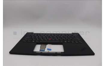 Lenovo 5M11Q54107 C-Cover with keyboard, Greek, Black, Backlight, WWAN, US