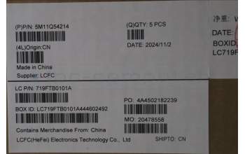 Lenovo 5M11Q54214 C-Cover with keyboard, Spanish, Black, Backlight, WWAN, UK