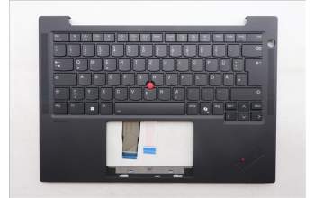 Lenovo 5M11Q54576 C-Cover with keyboard, German, Black, Backlight, UK