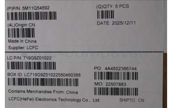 Lenovo 5M11Q54592 C-Cover with keyboard, Hebrew, Black, Backlight, US