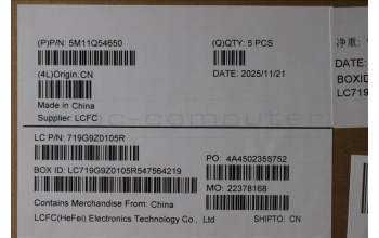 Lenovo 5M11Q54650 C-Cover with keyboard, Norwegian, Black, Backlight, UK