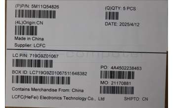 Lenovo 5M11Q54826 C-Cover with keyboard, Czech Slovakian, Black, Backlight, UK