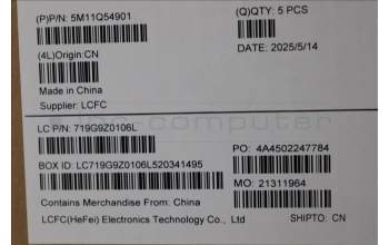 Lenovo 5M11Q54901 C-Cover with keyboard, Hebrew, Black, Backlight, US