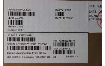 Lenovo 5M11Q54926 C-Cover with keyboard, Italian, Black, Backlight, UK