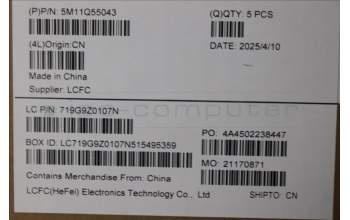 Lenovo 5M11Q55043 C-Cover with keyboard, Turkish, Black, Backlight, UK