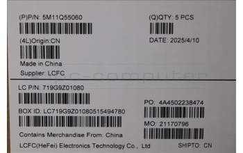 Lenovo 5M11Q55060 C-Cover with keyboard, UK English, Black, Backlight, UK