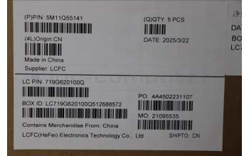 Lenovo 5M11Q55141 C-Cover with keyboard, Icelandic, FingerPrint Reader, UK