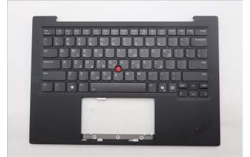 Lenovo 5M11Q56015 C-Cover with keyboard, Greek, Deep Black, FingerPrint Reader, WWAN, US