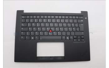 Lenovo 5M11Q60617 C-Cover with keyboard, German, Black, Backlight, UK