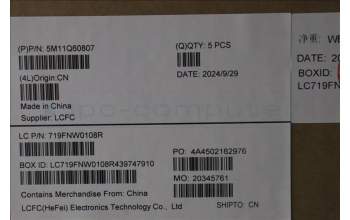 Lenovo 5M11Q60807 C-Cover with keyboard, Greek, Black, Backlight, Smart Card Reader, US