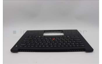 Lenovo 5M11Q60807 C-Cover with keyboard, Greek, Black, Backlight, Smart Card Reader, US