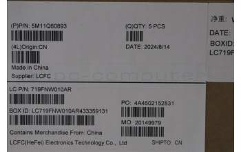 Lenovo 5M11Q60893 C-Cover with keyboard, Ukraine, Black, Backlight, US