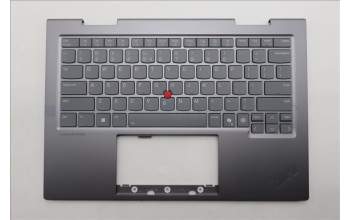 Lenovo 5M11R38936 C-Cover with keyboard, US English Euro, Luna Grey, FingerPrint Reader, WLAN, US