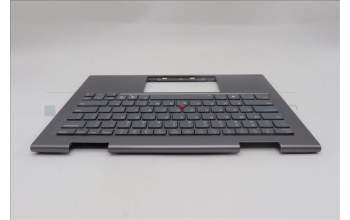 Lenovo 5M11R39416 C-Cover with keyboard, USA English, Luna Grey, FingerPrint Reader, WWAN, US