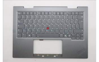 Lenovo 5M11R39422 C-Cover with keyboard, French, Luna Grey, FingerPrint Reader, WWAN, US