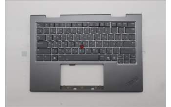 Lenovo 5M11R39453 C-Cover with keyboard, Russian, Luna Grey, FingerPrint Reader, WWAN, US