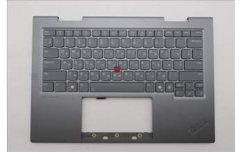 Lenovo 5M11R39475 C-Cover with keyboard, Ukraine, Luna Grey, FingerPrint Reader, WWAN, US