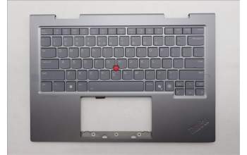 Lenovo 5M11R39498 C-Cover with keyboard, US English Euro, Luna Grey, FingerPrint Reader, WWAN, US