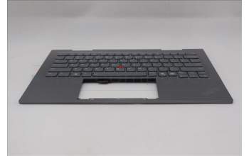 Lenovo 5M11R39498 C-Cover with keyboard, US English Euro, Luna Grey, FingerPrint Reader, WWAN, US