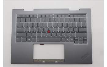 Lenovo 5M11R39508 C-Cover with keyboard, Hebrew, Luna Grey, FingerPrint Reader, WWAN, US