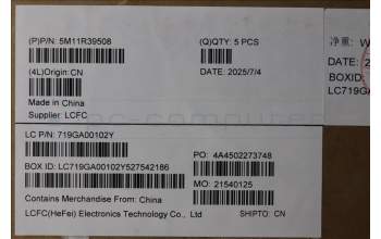 Lenovo 5M11R39508 C-Cover with keyboard, Hebrew, Luna Grey, FingerPrint Reader, WWAN, US