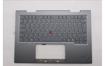 Lenovo 5M11R39510 C-Cover with keyboard, Hungarian, Luna Grey, FingerPrint Reader, WWAN, UK