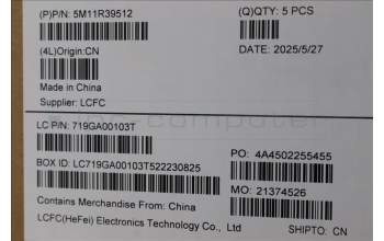 Lenovo 5M11R39512 C-Cover with keyboard, Icelandic, Luna Grey, FingerPrint Reader, WWAN, UK