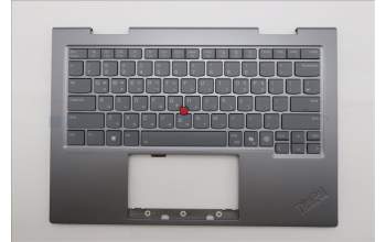 Lenovo 5M11R39519 C-Cover with keyboard, Korean, Luna Grey, FingerPrint Reader, WWAN, US