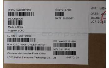 Lenovo 5M11R87939 C-Cover with keyboard, Greek, Black/Grey, FingerPrint Reader, WLAN, US