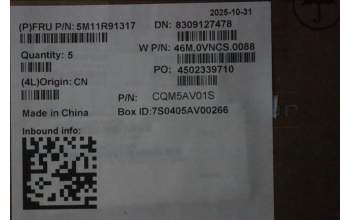 Lenovo 5M11R91317 C-Cover with keyboard, Nordic, Luna Grey, Backlight, No World Face Camera, UK