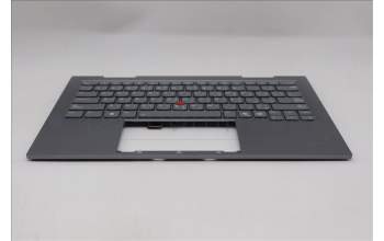 Lenovo 5M11R91404 C-Cover with keyboard, Arabic, Grey, Backlight, FingerPrint Reader, US