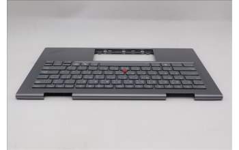 Lenovo 5M11R91404 C-Cover with keyboard, Arabic, Grey, Backlight, FingerPrint Reader, US