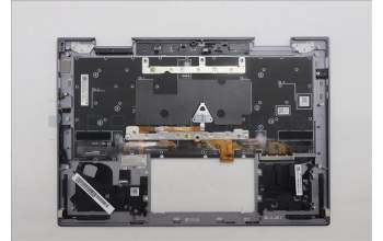 Lenovo 5M11R91427 C-Cover with keyboard, German, Grey, Backlight, FingerPrint Reader, UK