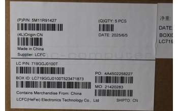 Lenovo 5M11R91427 C-Cover with keyboard, German, Grey, Backlight, FingerPrint Reader, UK