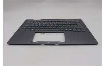 Lenovo 5M11R91427 C-Cover with keyboard, German, Grey, Backlight, FingerPrint Reader, UK