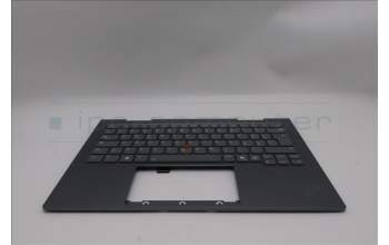 Lenovo 5M11R91437 C-Cover with keyboard, Italian, Grey, Backlight, FingerPrint Reader, UK
