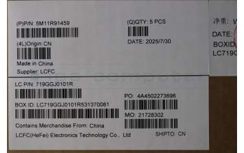 Lenovo 5M11R91459 C-Cover with keyboard, Swedish/Finnish, Grey, Backlight, FingerPrint Reader, UK