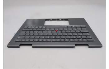 Lenovo 5M11R91459 C-Cover with keyboard, Swedish/Finnish, Grey, Backlight, FingerPrint Reader, UK