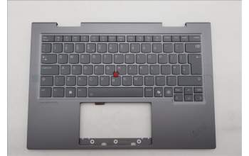 Lenovo 5M11R91471 C-Cover with keyboard, UK English, Grey, Backlight, FingerPrint Reader, UK