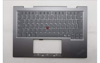 Lenovo 5M11R91479 C-Cover with keyboard, Belgian, Grey, Backlight, FingerPrint Reader, WWAN, UK