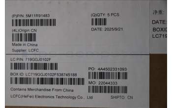 Lenovo 5M11R91483 C-Cover with keyboard, Bulgarian, Grey, Backlight, FingerPrint Reader, WWAN, UK