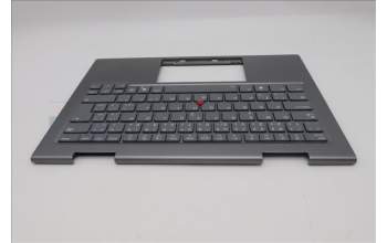 Lenovo 5M11R91487 C-Cover with keyboard, Czech Slovakian, Grey, Backlight, FingerPrint Reader, WWAN, UK