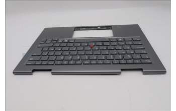 Lenovo 5M11R91489 C-Cover with keyboard, Danish, Grey, Backlight, FingerPrint Reader, WWAN, UK